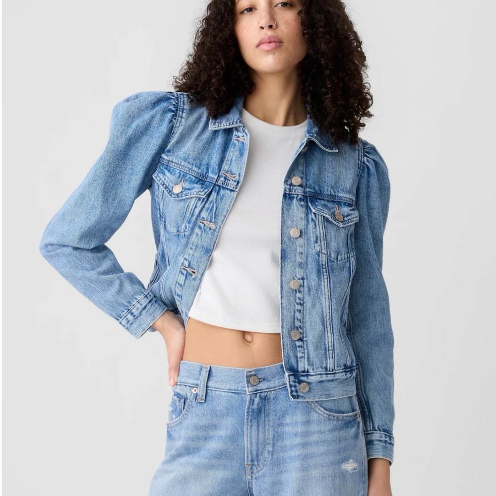 Puff Sleeve Icon Denim Jacket
